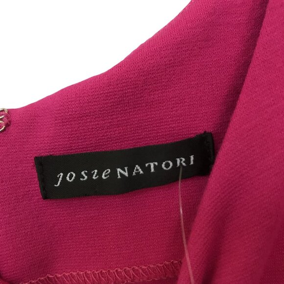 Josie Natori Pink Jersey Sleeveless Peplum Dress Size 6 Bodycon Mob Wife - Picture 7 of 13